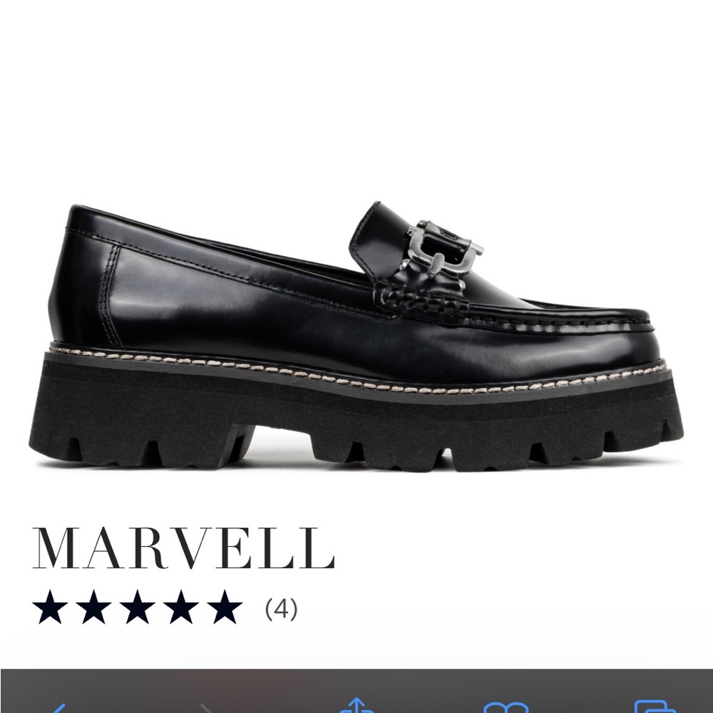 Donald J. Pliner Black Leather Flats with Chunky Sole